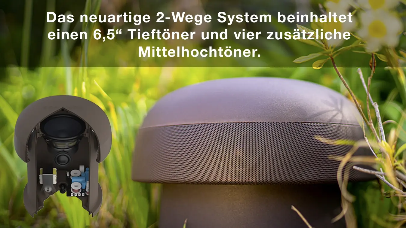 Sonance Omni 6T Gartenlautsprecher im Garten Aufbau